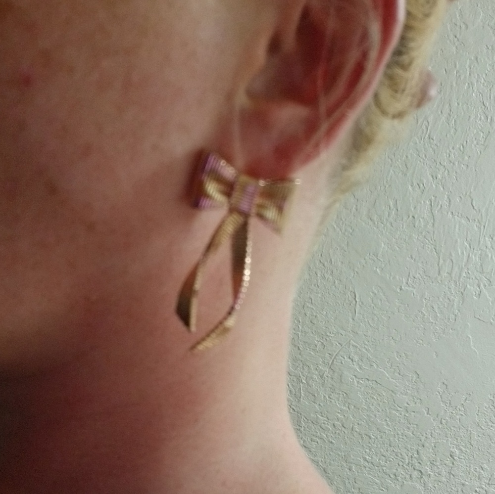 Kate Spade Rose Gold "Wrapped Up" Bow Earrings - Picture 4 of 4